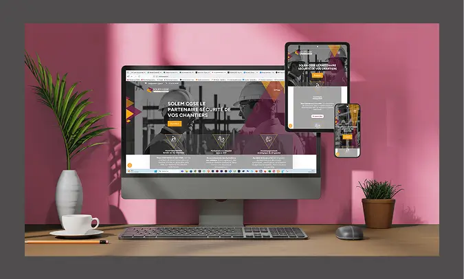 Présentation création site vitrine solemsecurite co-lor graphiste freelance